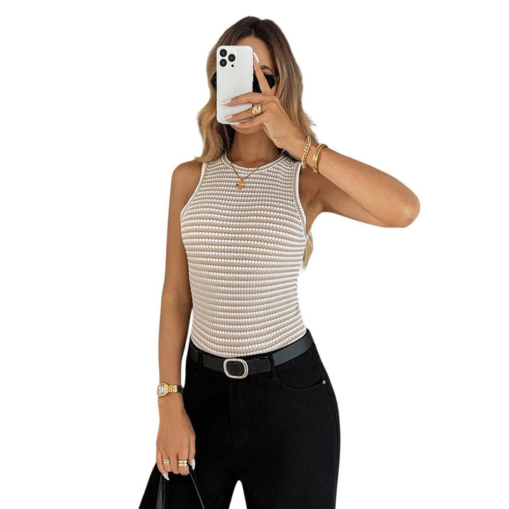 Damen figurbetontes Tank-Top mit strukturiertem Design und strategischem Ausschnitt Drune