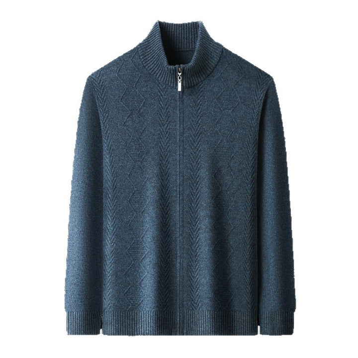 Herren Strickjacke mit modernem Zipper und strukturiertem Design Drune