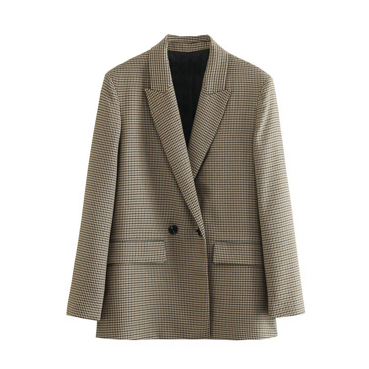 Damen nan taillierter Doppelreihiger Blazer mit schmalem Revers, aufgesetzten Pattentaschen und klarer Silhouette Drune