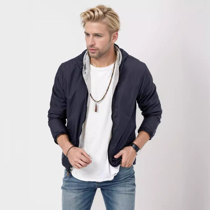 Herren leichte Übergangsjacke mit Kapuze Drune
