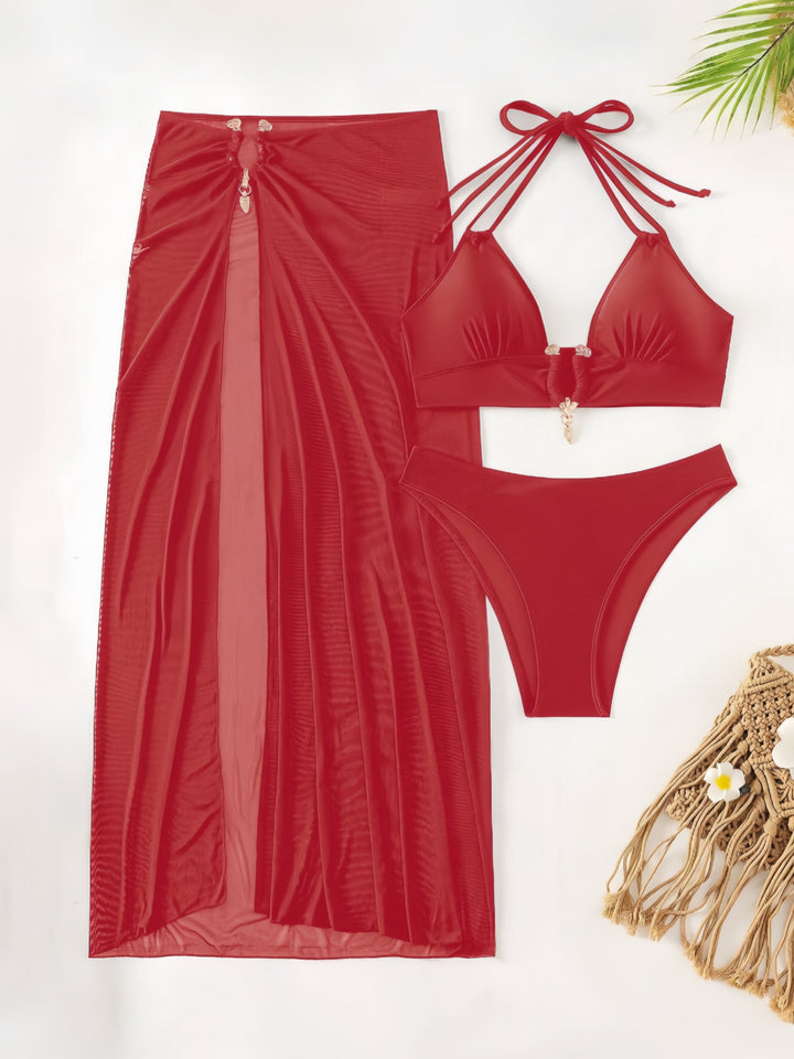 Damen Bikini-Set mit elegantem Wickelrock und raffinierten Details Drune