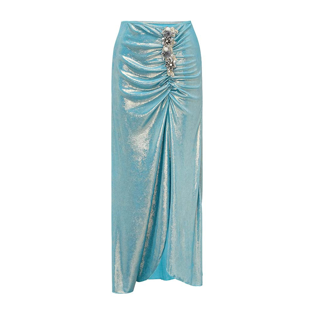 Damen Badeanzug mit off-shoulder Design und elegantem Rock Drune