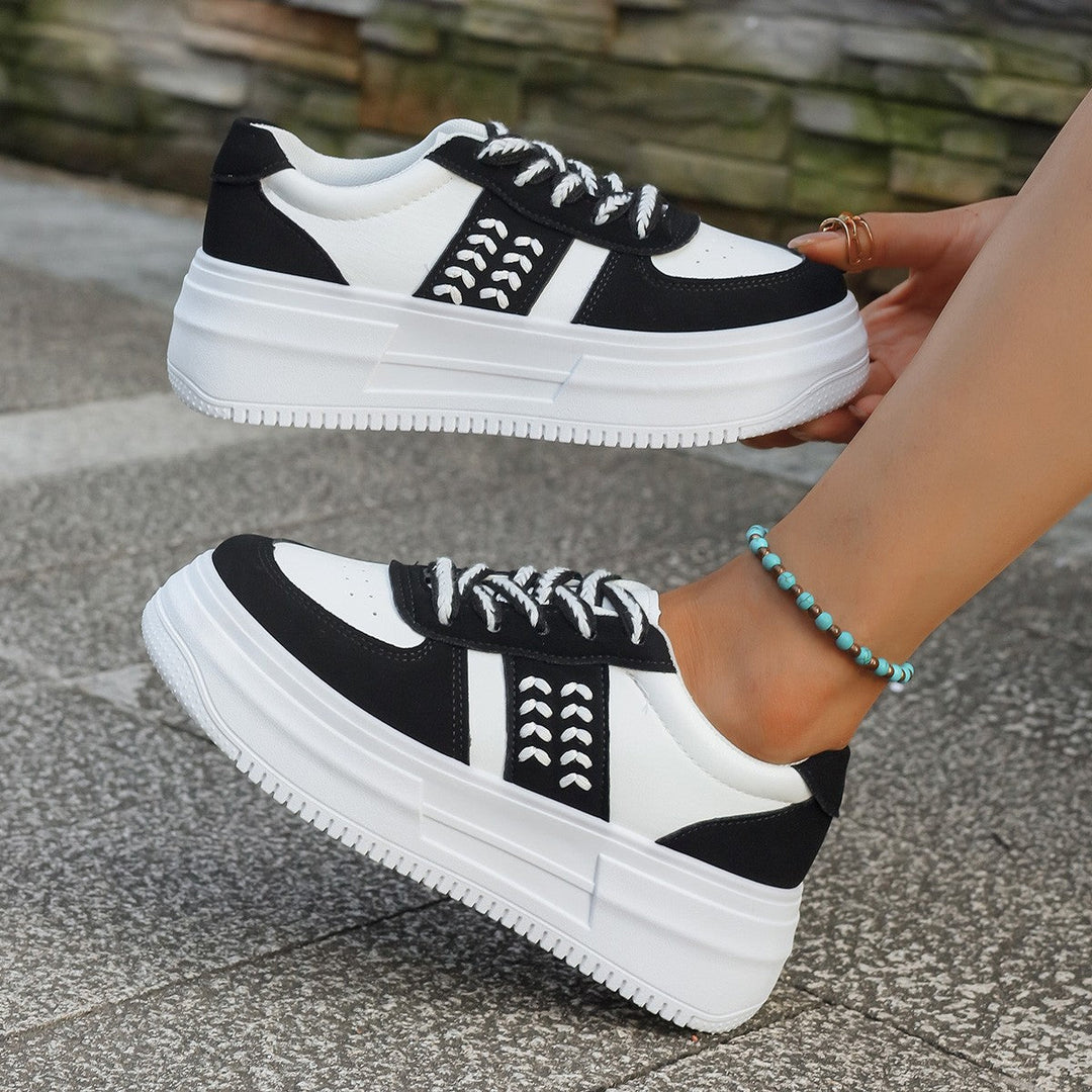 Damen Plattform-Sneaker mit atmungsaktivem Obermaterial und rutschfester Sohle Drune
