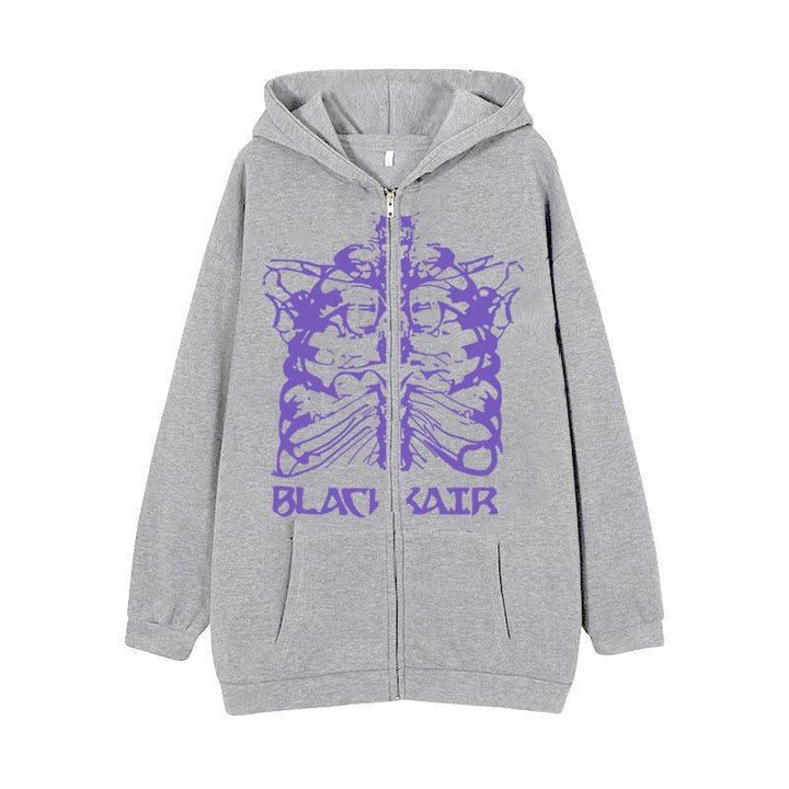 Damen Kapuzenjacke mit innovativem Skelett-Design Drune