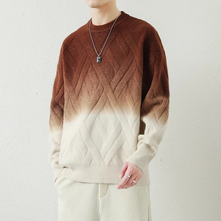 Herren Gemusterter Strickpullover mit modischem Farbverlauf Drune