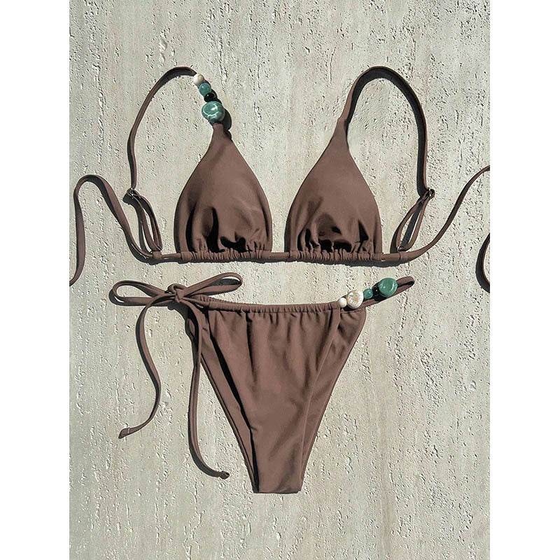 Damen Triangel-Bikini mit handgearbeiteten Schmuckdetails Drune