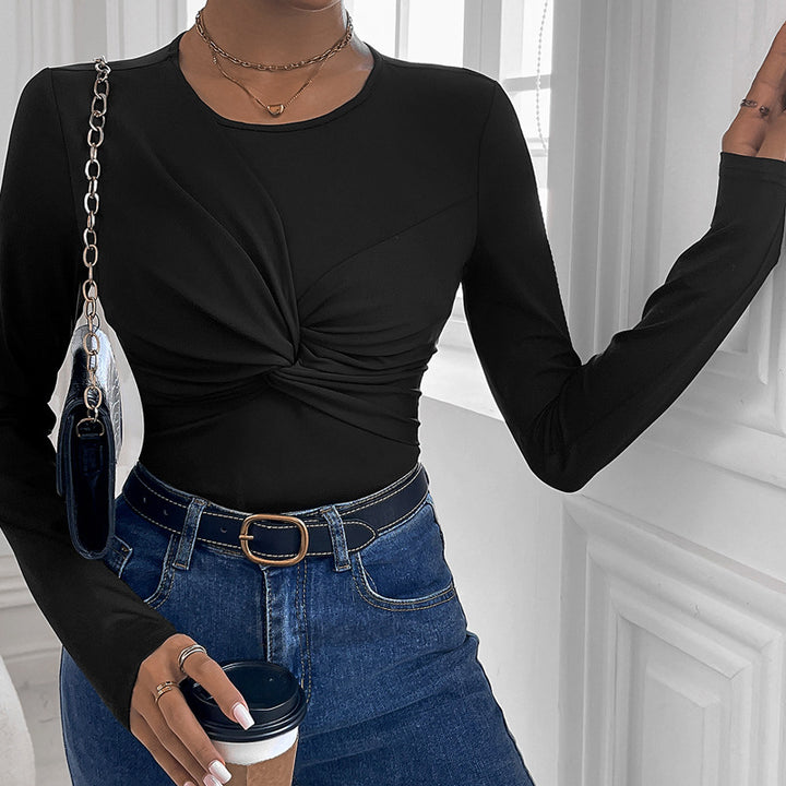 Damen figurbetontes Oberteil mit twist Design Drune