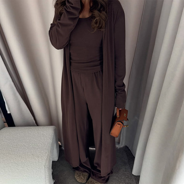 Damen elegantes Lounge-Set mit Cardigan Drune