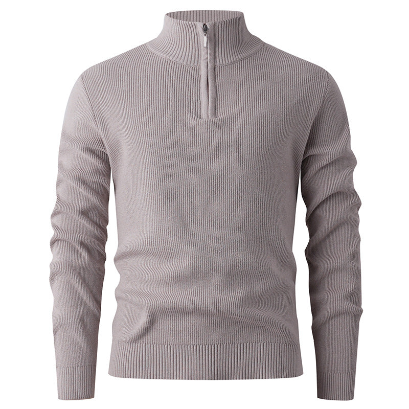 Herren Pullover mit Stehkragen und zusätzlichem Reißverschluss Drune