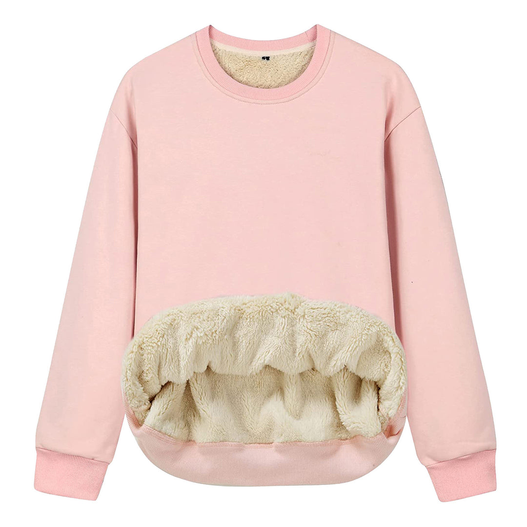 Damen Kuscheliger Sweatshirt mit weichem Innenfutter und Rundhalsausschnitt Drune