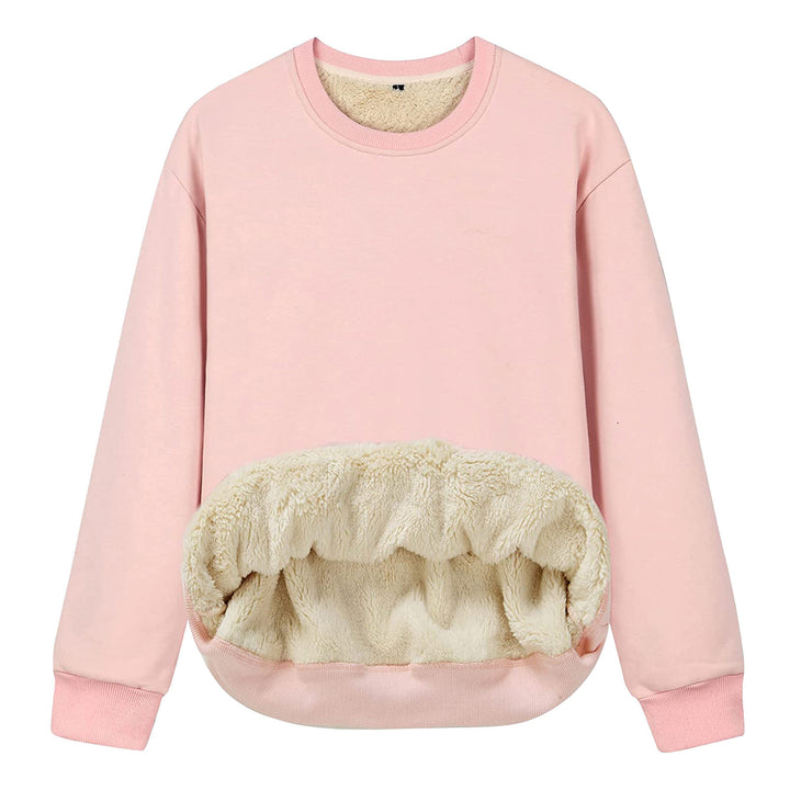 Damen Kuscheliger Sweatshirt mit weichem Innenfutter und Rundhalsausschnitt Drune
