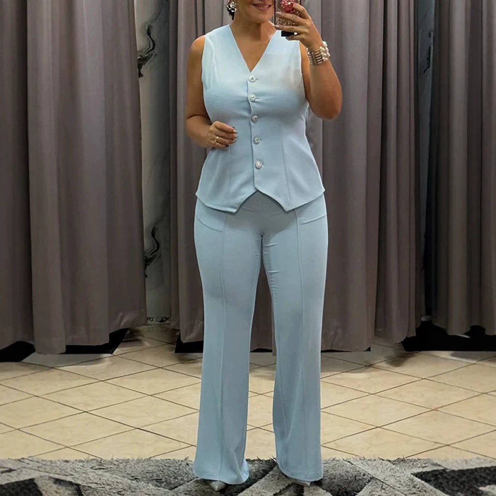 Damen Tailored Jumpsuit mit schmalem Bein und Knopfdetails Drune