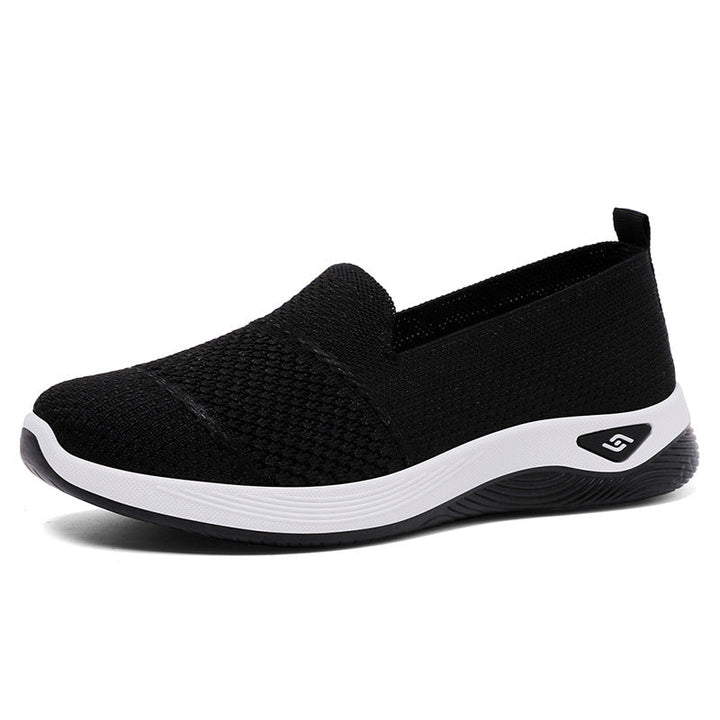 Damen Leichte Slip-On Freizeitschuhe mit atmungsaktiver Strickoberfläche Drune