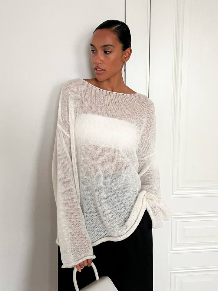 Damen lockerer Strickpullover mit leichtem Oversize-Schnitt Drune