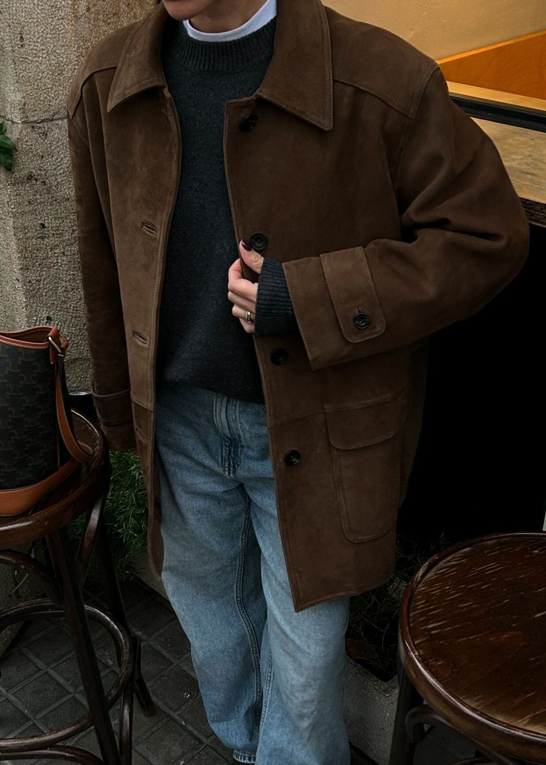 Drune | Wildleder Button-Up Jacke
