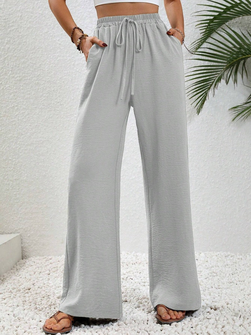 Damen Weite Freizeit-Hosen mit elastischem Bund und praktischen Seitentaschen Drune