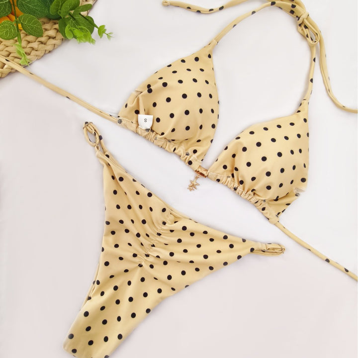 Damen Triangel-Bikini mit floralem Design und verstellbaren Trägern Drune