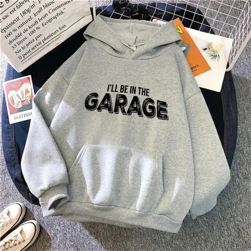 Damen Kapuzenpullover mit kreativem Garagen-Motiv Drune