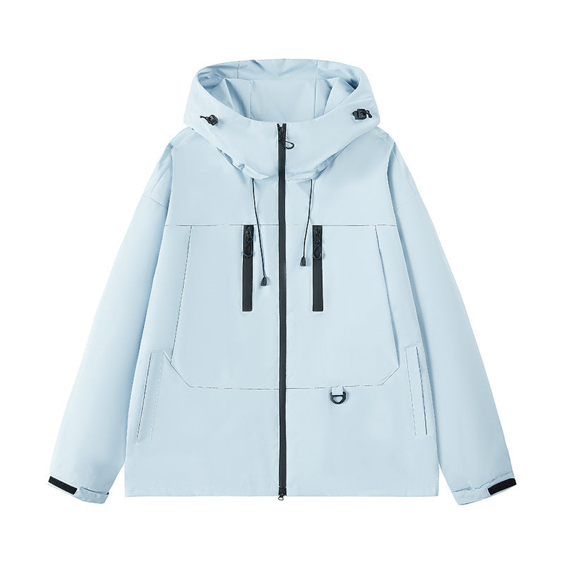 Herren wasserabweisende Outdoor-Jacke mit verstellbarer Kapuze und multifunktionalen Taschen Drune