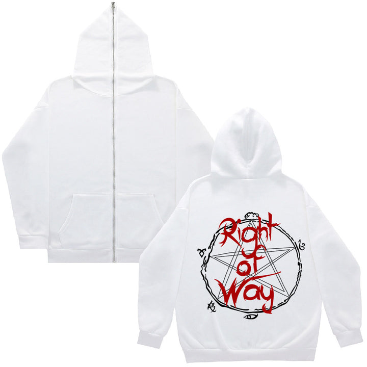 Damen Kapuzenjacke mit einzigartigem grafischem Design und Reißverschluss Drune