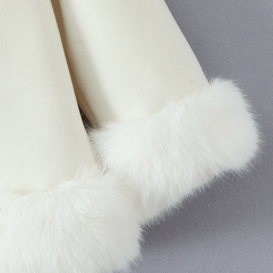 Damen elegante Kunstfelljacke mit weichem Kragen und modernen Details Drune