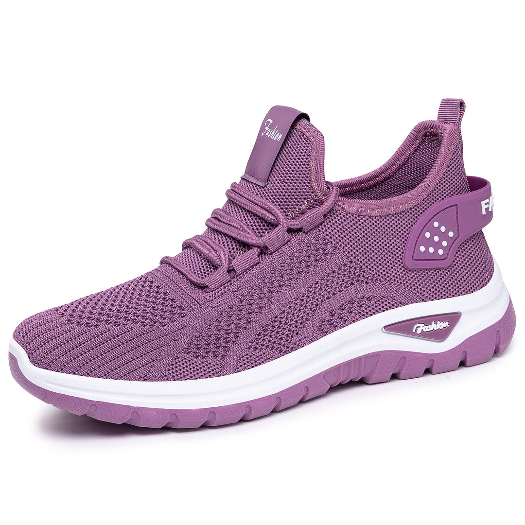 Damen nan sockenähnlicher Strick-Fit Sneaker mit elastischer Schnürung, gelochter Fersenverstärkung und dämpfender Plateau-Sohle Drune