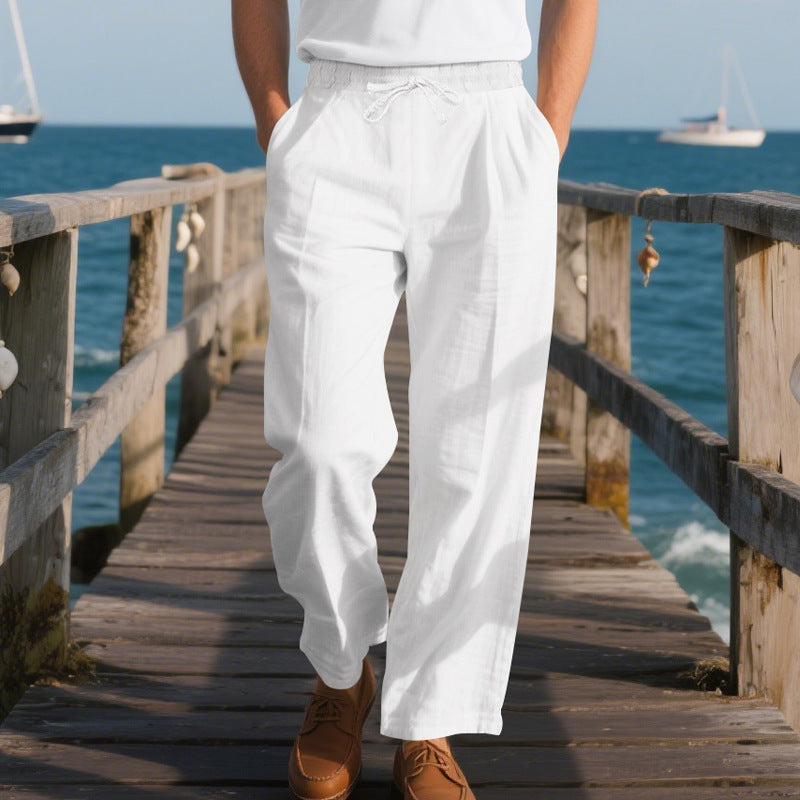 Herren Bequeme Strandhose mit verstellbarem Kordelzug Drune
