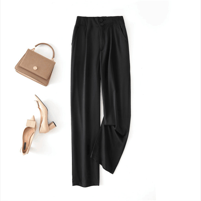 Damen Elegante Chino-Hose mit hohem Bund und seitlichen Taschen Drune