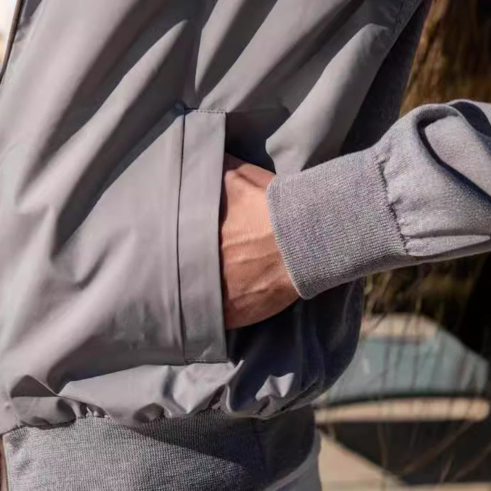Herren stylische Freizeitjacke mit hohem Kragen und praktischen Taschen Drune
