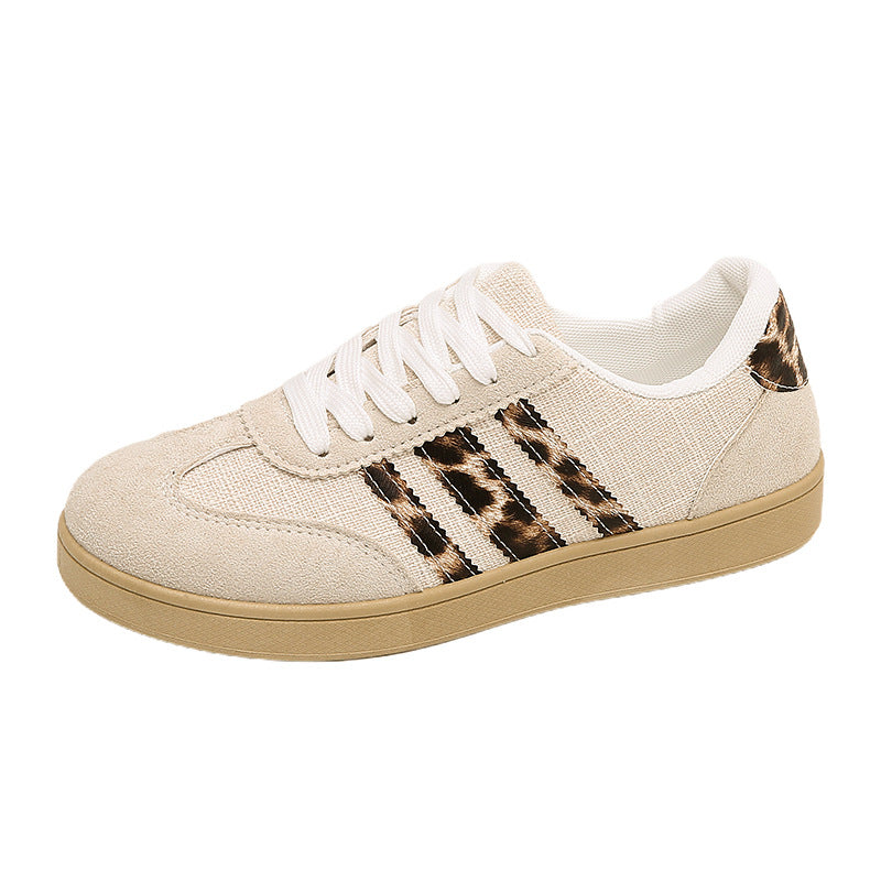 Damen Sneakers aus Wildleder mit modischem Leopardenmuster Drune