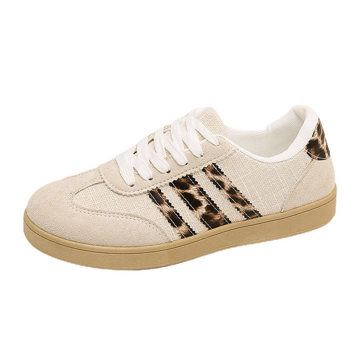 Damen Sneakers aus Wildleder mit modischem Leopardenmuster Drune