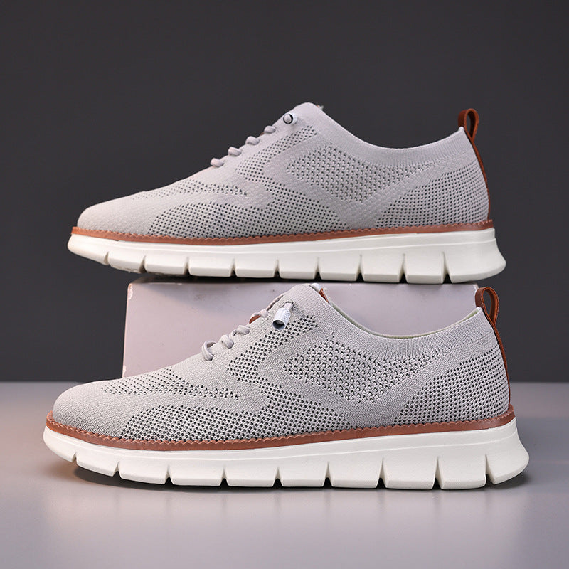 Damen nan gestrickter Derby-Sneaker mit flexibler Rillenlaufsohle und gepolstertem Komfortfußbett Drune