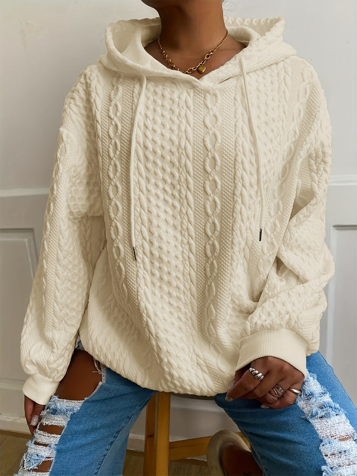 Damen gemütlicher Hoodie mit strukturiertem Strickdesign Drune