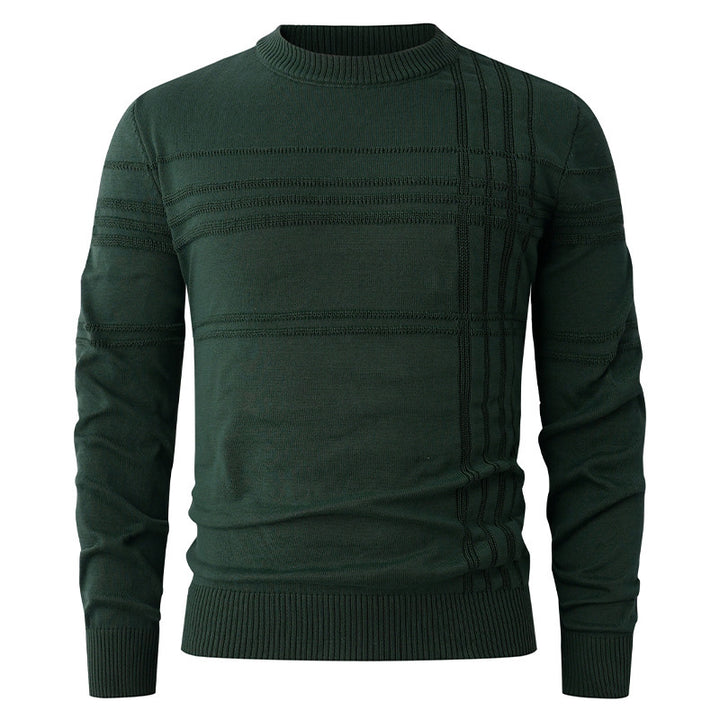 Herren nan Feinstrick-Pullover Rundhals mit geprägter Streifenstruktur und schmaler Silhouette Drune