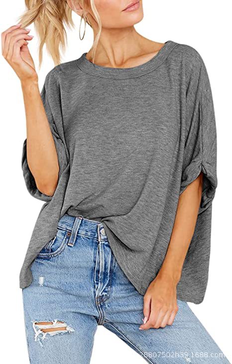 Damen lässiges Oversized T-Shirt Drune