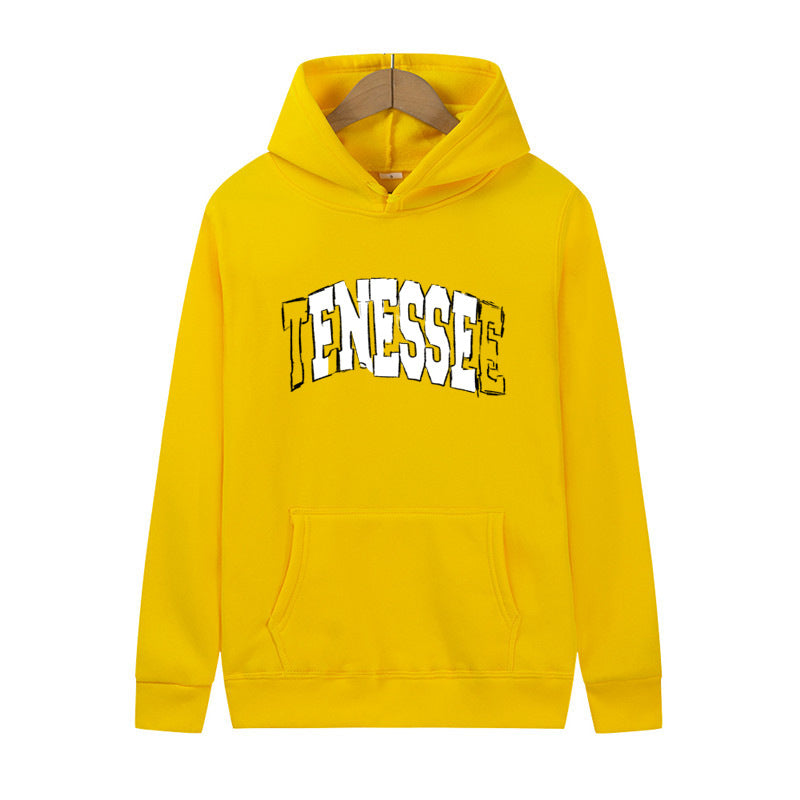 Damen Kapuzenpullover mit auffälligem Schriftzug und praktischem Kängurutasche Drune