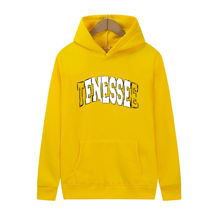 Damen Kapuzenpullover mit auffälligem Schriftzug und praktischem Kängurutasche Drune
