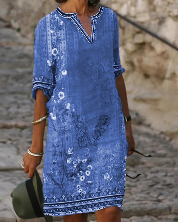 Damen luftiges Sommerkleid mit floralem Design Drune