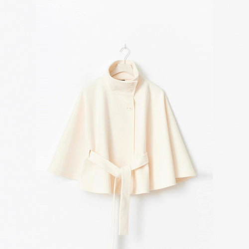Damen Relaxed Fit Umhangjacke mit Bindegürtel Drune