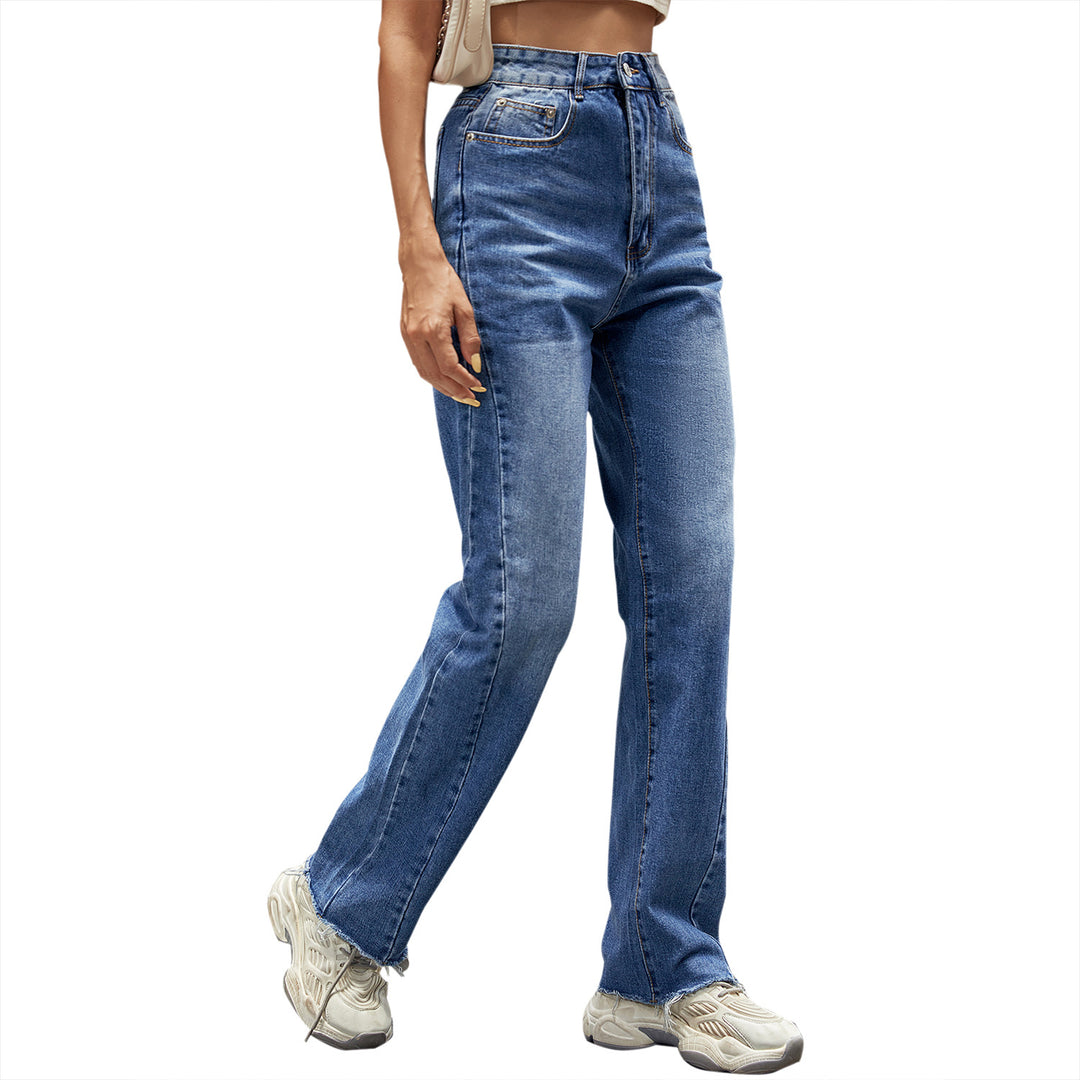 Damen High-Waist Jeans im klassischen Schnitt mit lässigem Bootcut Drune