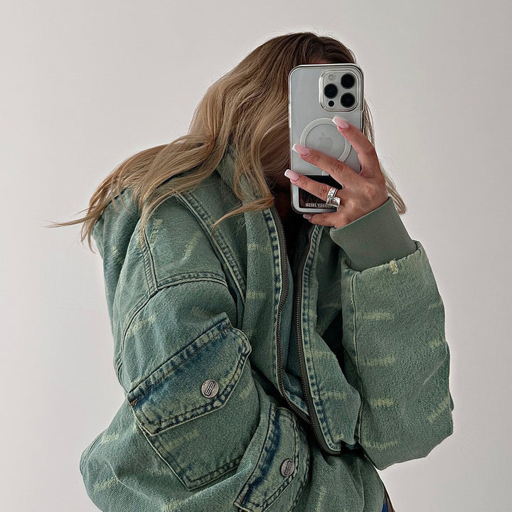 Damen Oversized Denimjacke mit lässigem Schnitt und praktischen Taschen Drune