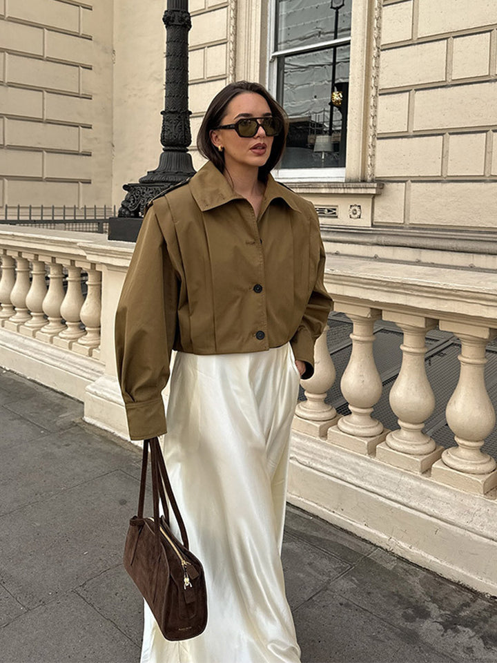 Damen Modische Blousonjacke mit voluminösen Ärmeln Drune