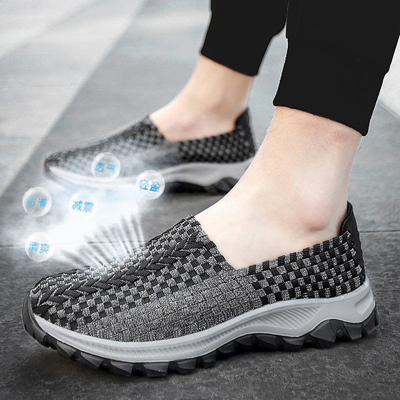 Unisex nan geflochtene elastische Slipper mit leichter dämpfender Sohle Drune