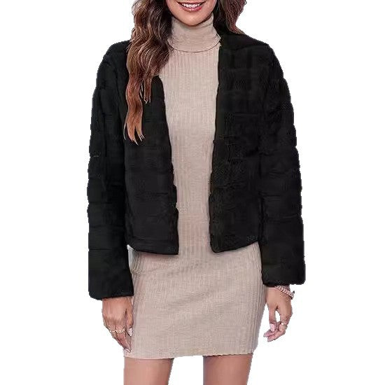 Damen Flauschige und modische Kurzjacke Drune