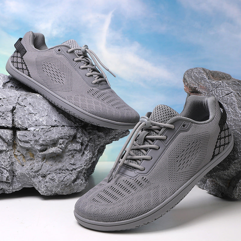 Unisex nan barfuß-inspirierter Strick-Sneaker mit elastischer Passform, Schnellzugkordel und griffiger Vollgummi-Laufsohle Drune