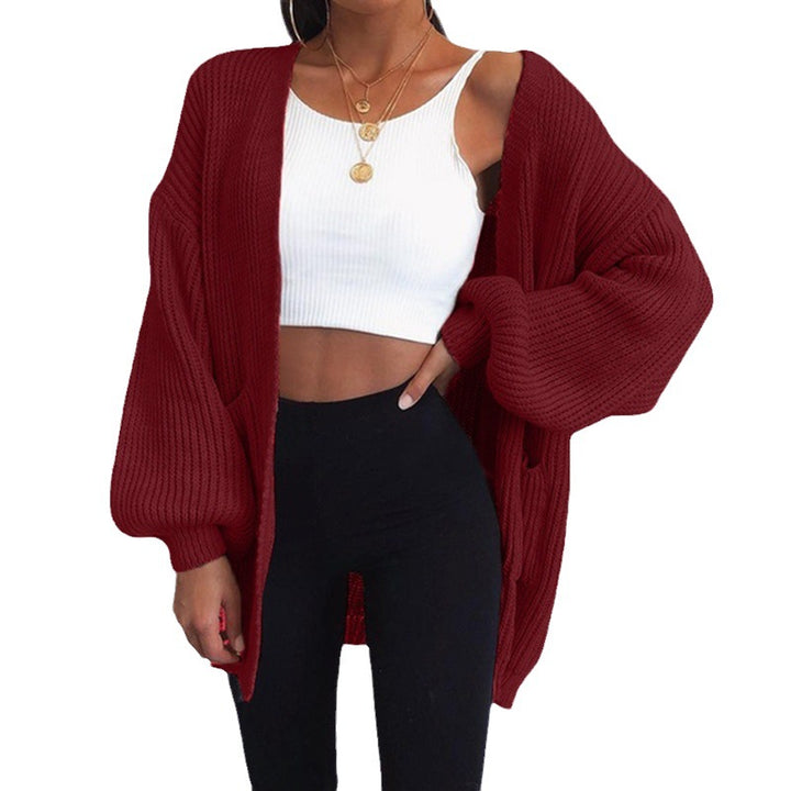 Damen Grobstrick-Cardigan mit oversized Ärmeln und praktischen Taschen Drune