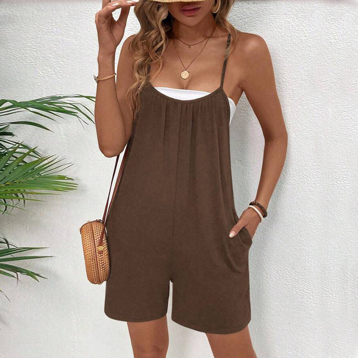 Damen praktischer Jumpsuit mit weit geschnittenem Bein und Freizeitlook Drune