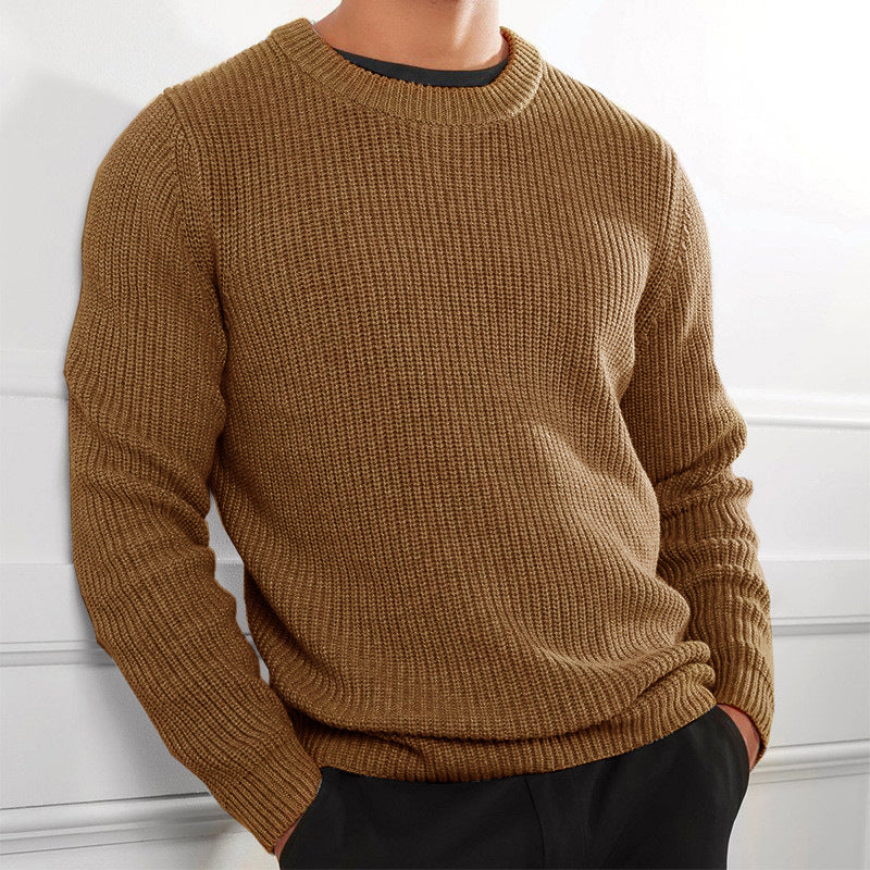 Herren Grobstrickpullover mit strukturiertem Design und hochgeschlossenem Kragen Drune