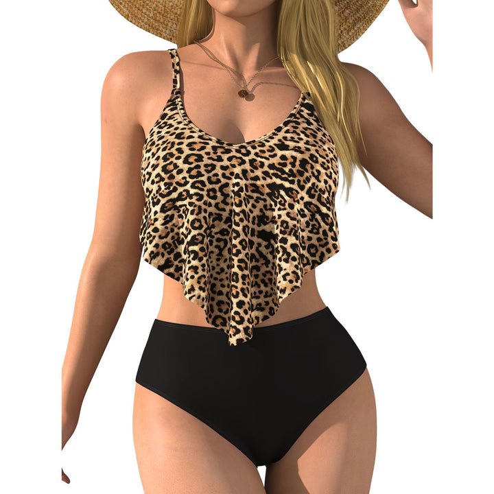 Damen modisches Crop-Top mit animalischem Print und fließendem Schnitt Drune