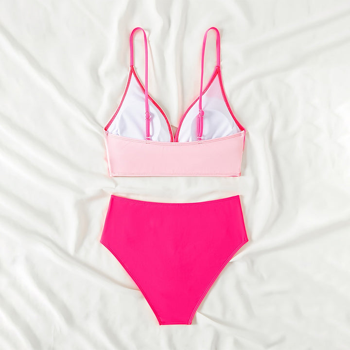 Damen Hochgeschnittener Bikini mit Wickeloberteil Drune